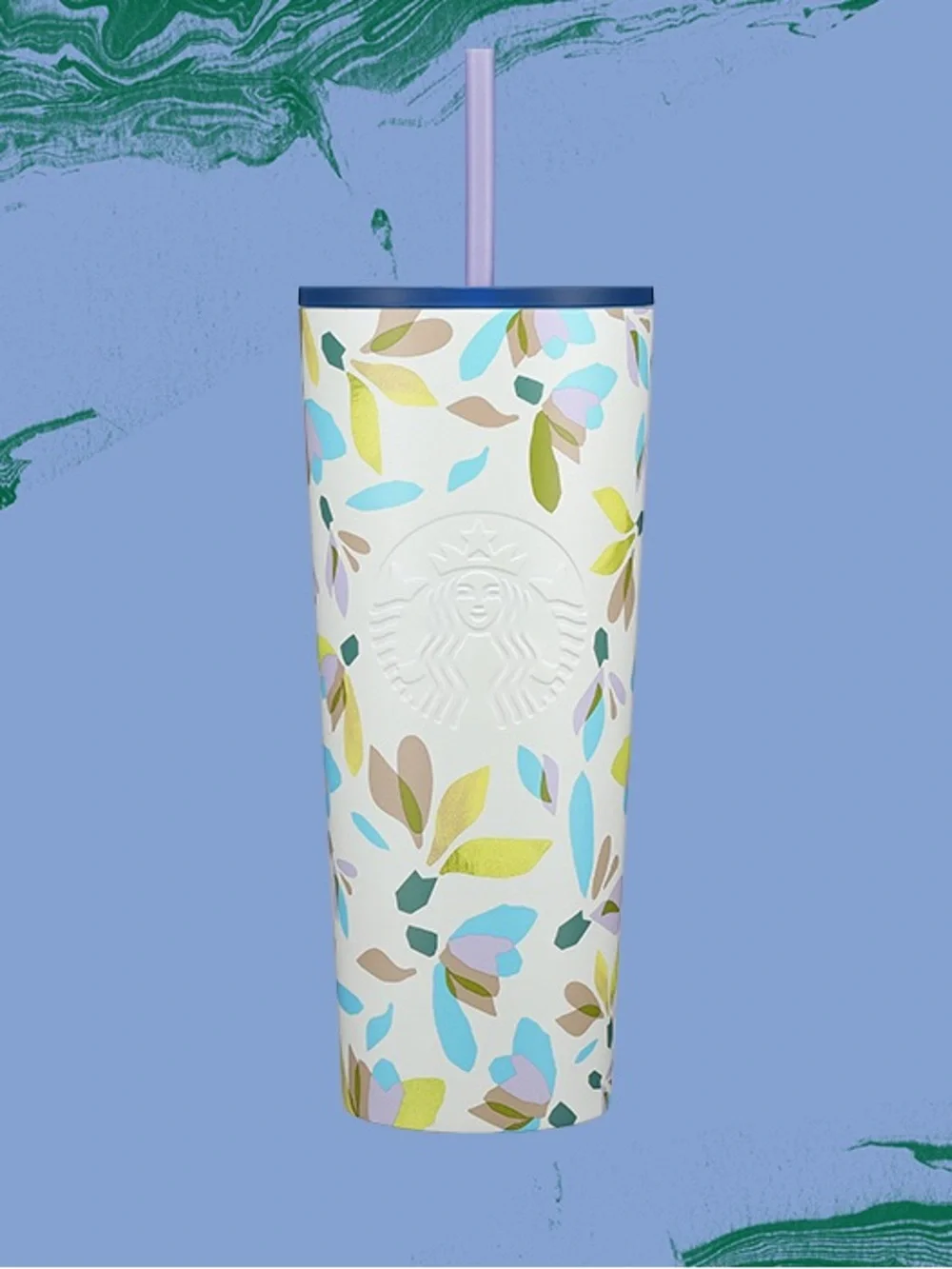 Starbucks Winter Floral Stainless Steel Venti 24oz Tumbler